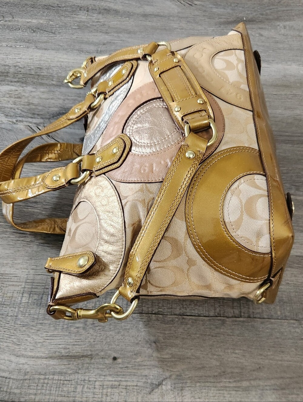 Y2K Coach Patchwork Ashley Satche Tote Bag - Picture 8 of 14